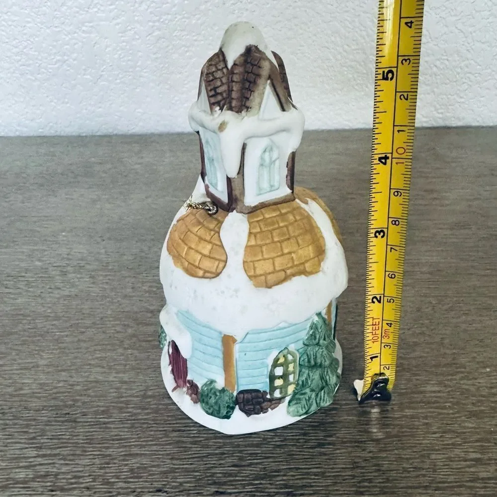 Christmas Holiday Church Chapel Ceramic Bell Figurine